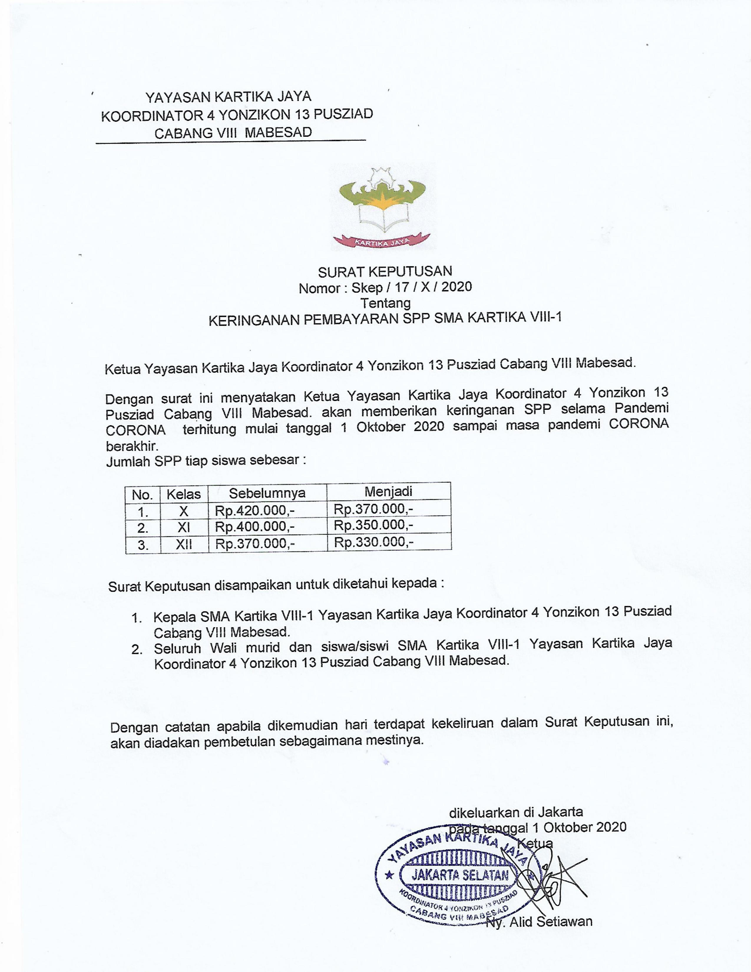 edaran keringanan spp