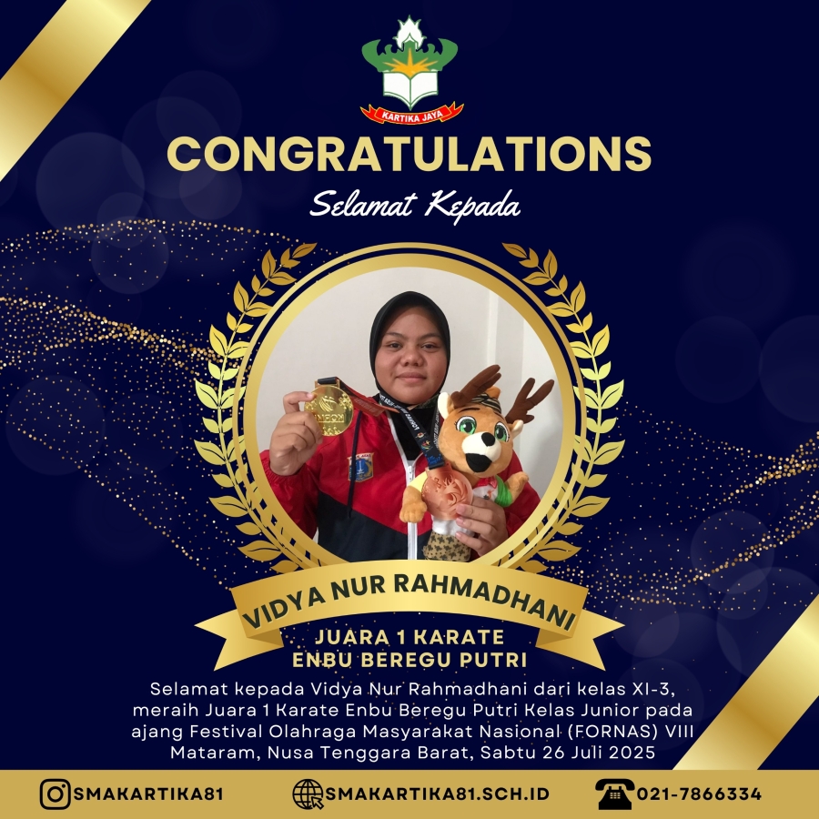VIDYA NUR RAHMADHANI - JUARA 1 KARATE ENBU BEREGU PUTRI